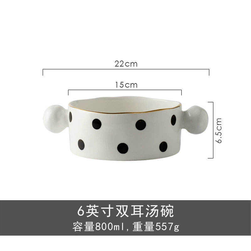 Polka Dot Ceramic Dinnerware Set tableware view 6