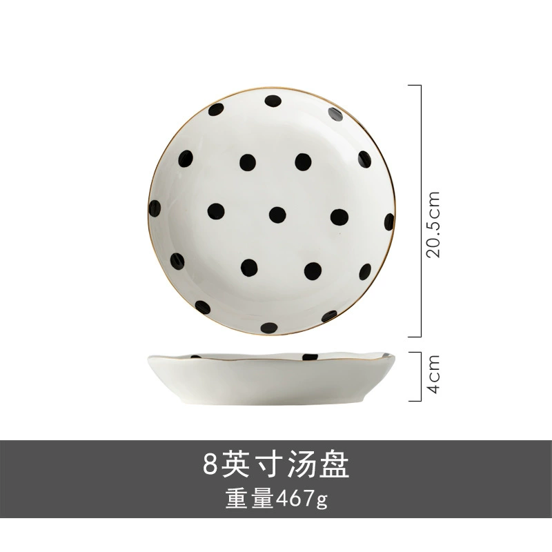 Polka Dot Ceramic Dinnerware Set tableware view 12