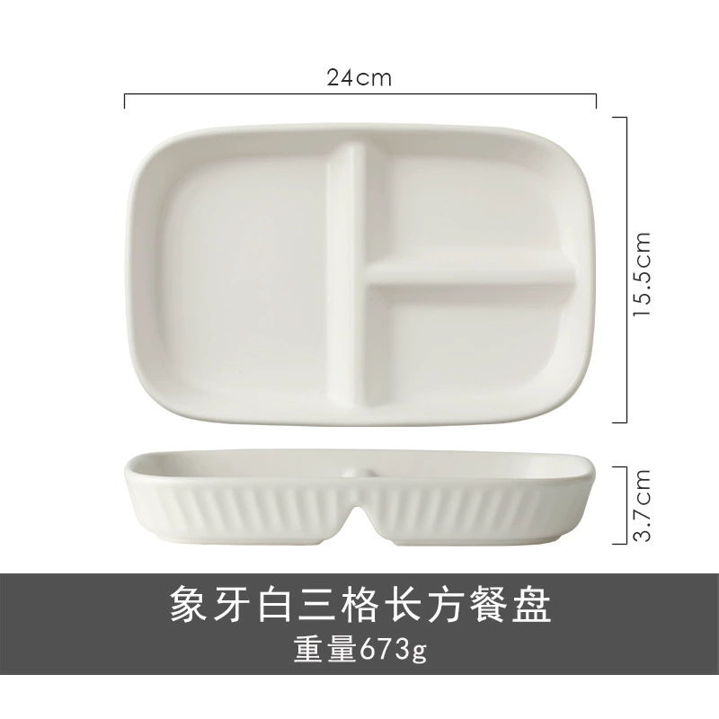 Ceramic Divided Plate tableware view 9