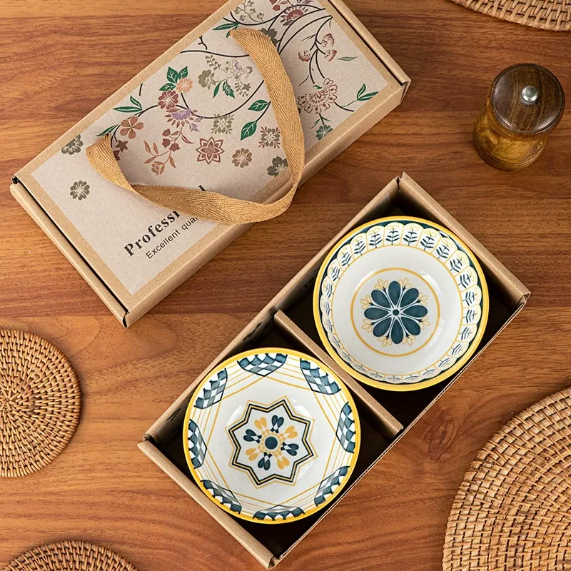 Фарфоровый набор посуды с палочками в подарочной коробке tableware view 4