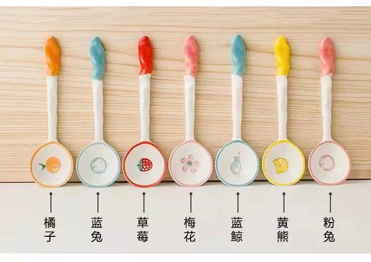 Hand-Painted Cartoon Ceramic Spoon