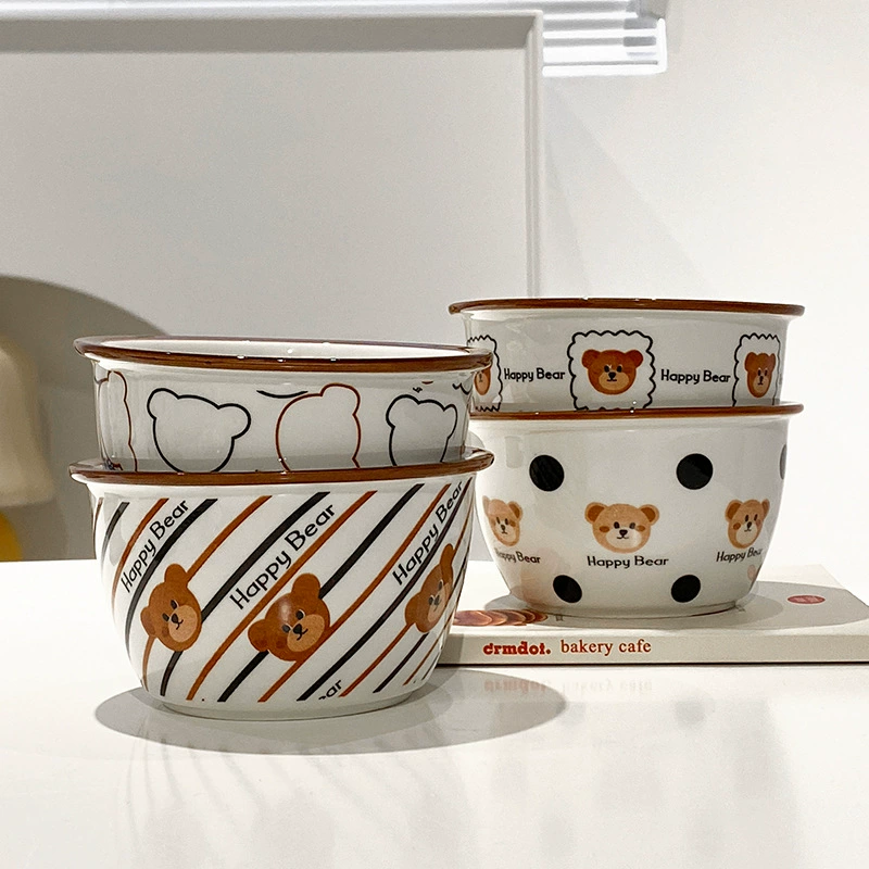 Cartoon Ceramic Rice Bowl tableware view 2