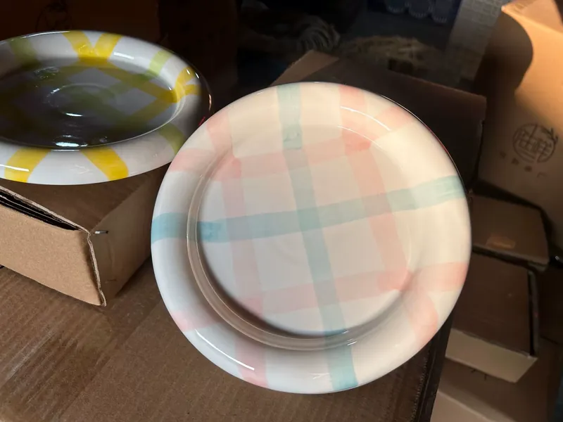 طبق سلطة فواكه بطلاء مربعات tableware view 6