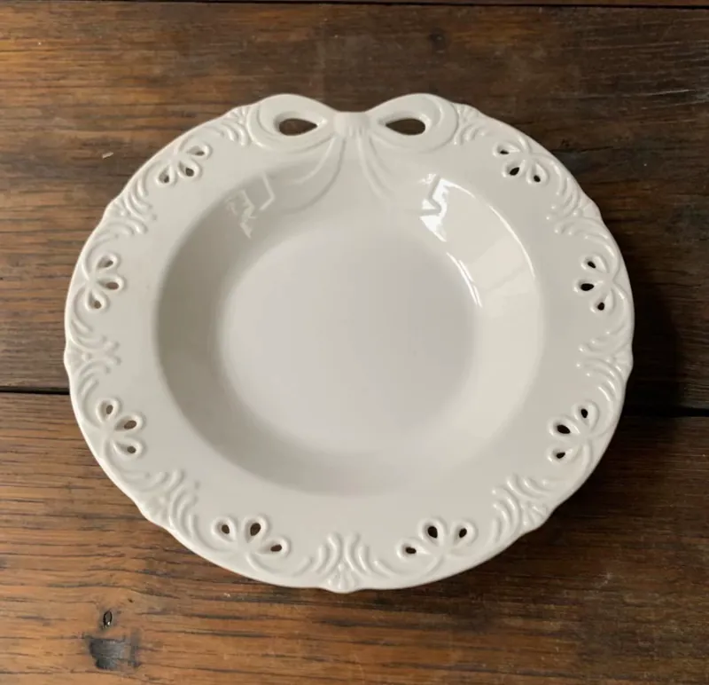 Глубокая суповая тарелка бабочка рельеф винтаж tableware view 3