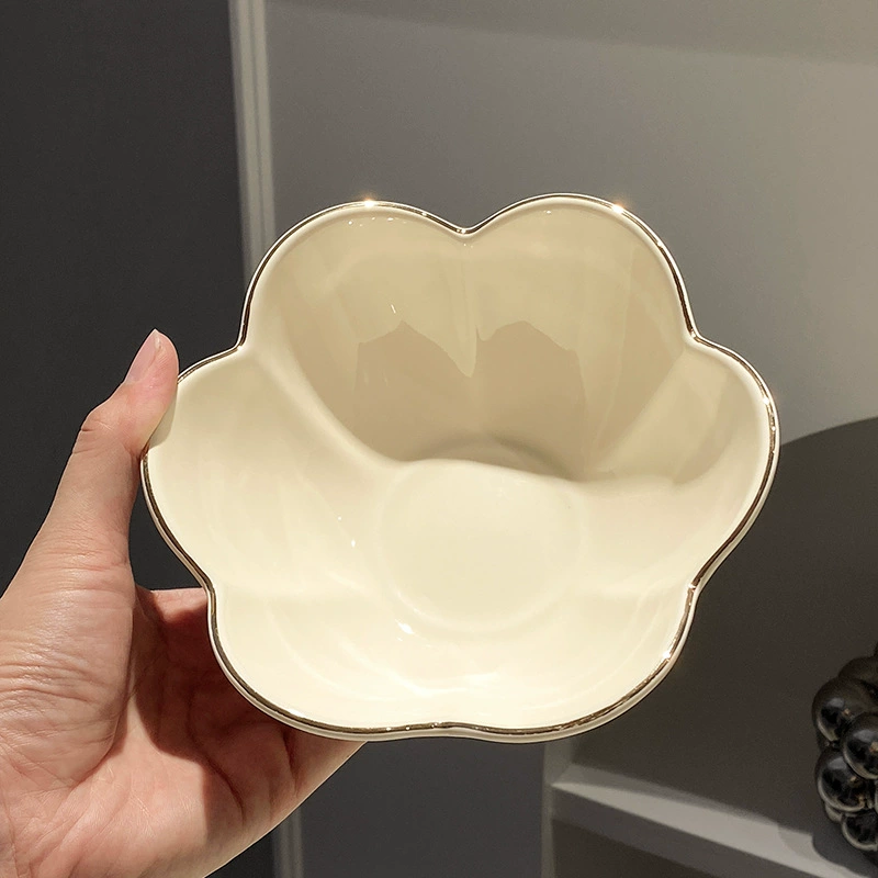 Porcelain Fish Plate with Gold Trim tableware view 3