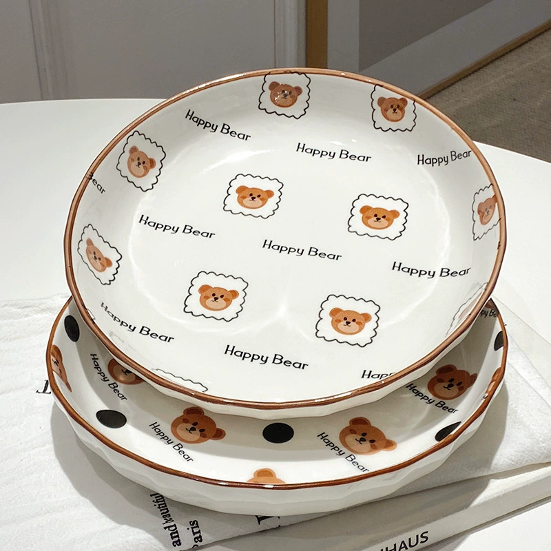 Porcelain Deep Plate with Bear Design tableware view 4