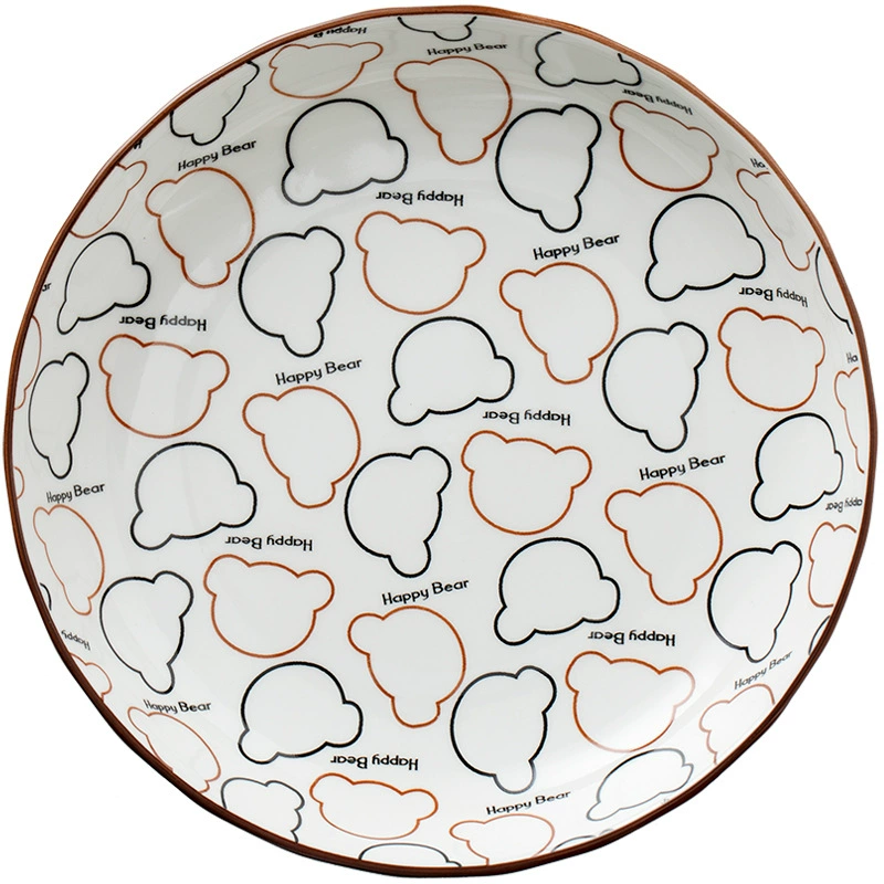 Porcelain Deep Plate with Bear Design tableware view 5