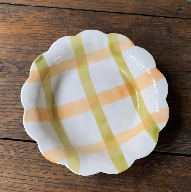 European Painted Deep Plate and High Bowl tableware view 6