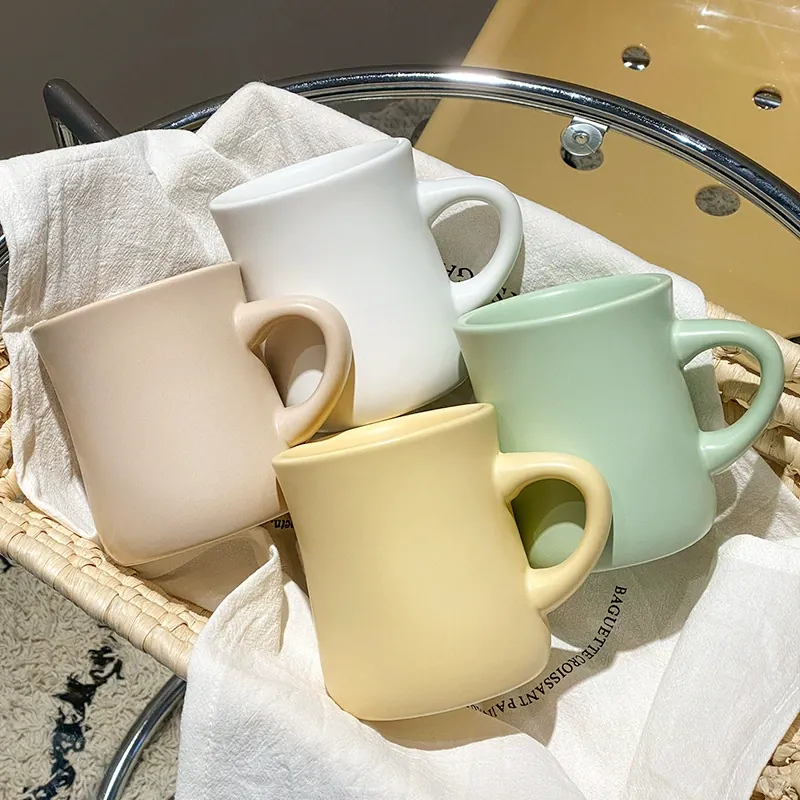 Ceramic Mug with Cream Yellow Glaze