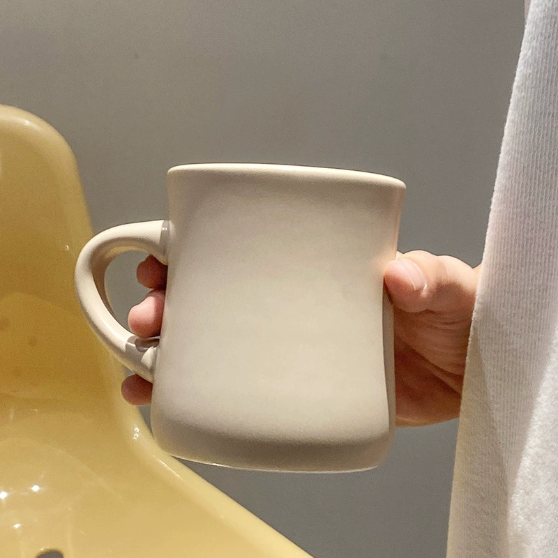 크림 옐로우 유약 도자기 머그 tableware view 4