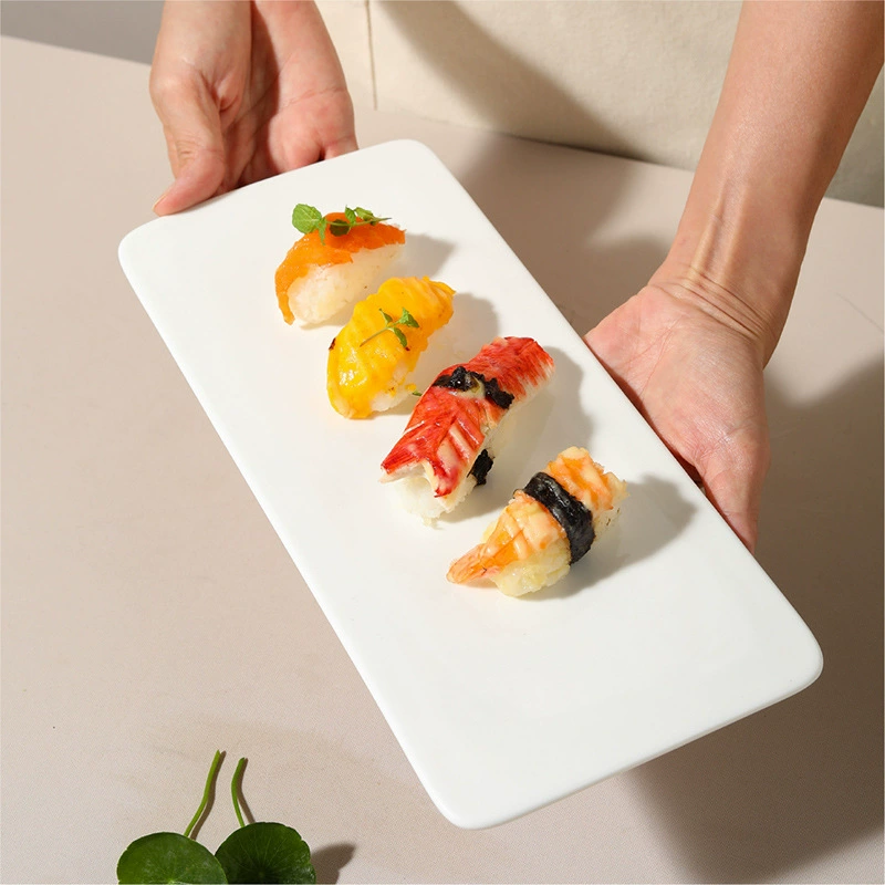 Plato de servir rectangular blanco tableware view 3