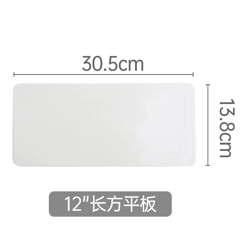 Plato de servir rectangular blanco tableware view 10