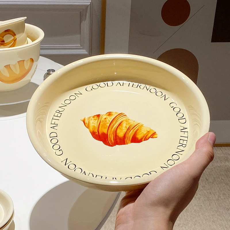 Porcelain Salad Bowl Set with Retro Design tableware view 4