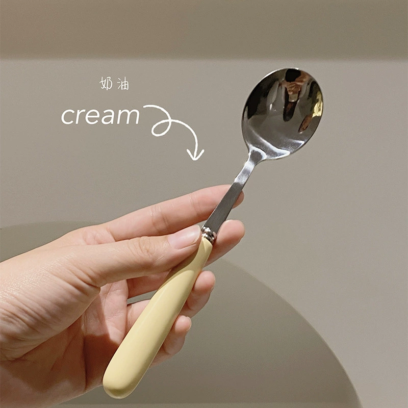 Stainless Steel Fork and Spoon Set with Ceramic Handle tableware view 2