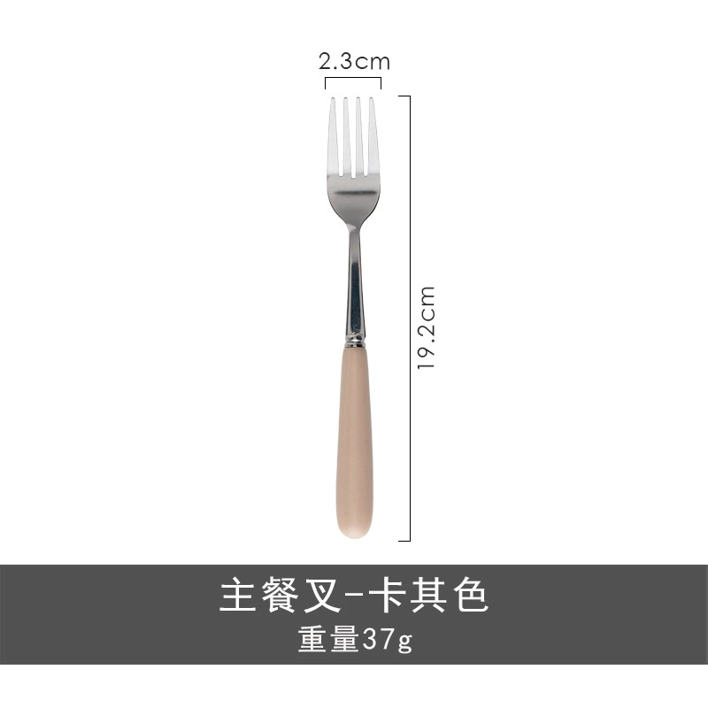Stainless Steel Fork and Spoon Set with Ceramic Handle tableware view 7