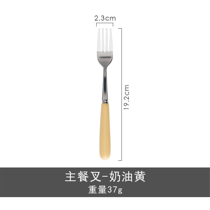 Stainless Steel Fork and Spoon Set with Ceramic Handle tableware view 8