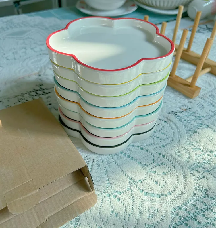 플로럴 케이크 접시 크라프트 박스 포함 tableware view 2