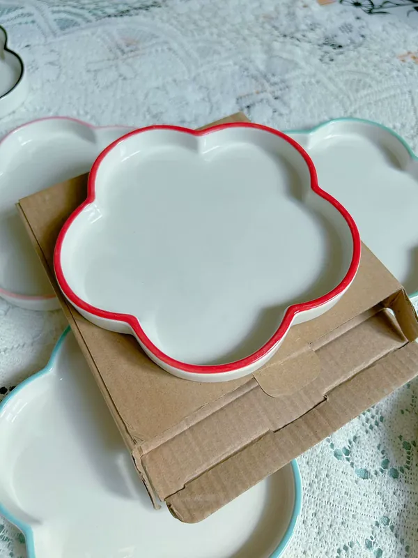 플로럴 케이크 접시 크라프트 박스 포함 tableware view 3