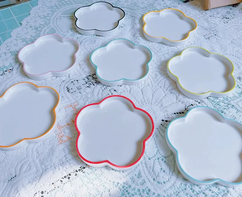 플로럴 케이크 접시 크라프트 박스 포함 tableware view 5