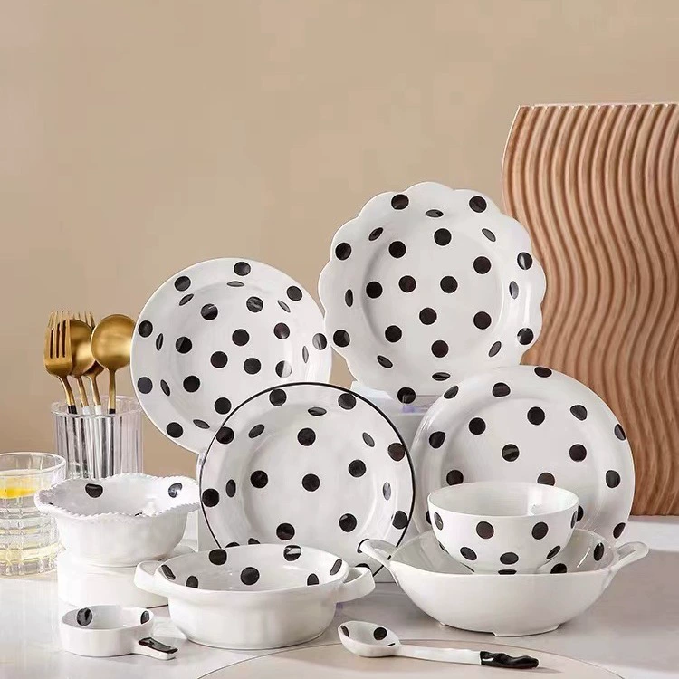 Hand-Painted Irregular Art Plate and Bowl Set