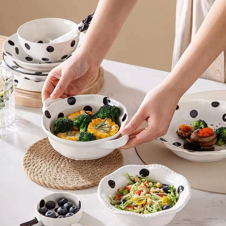 Hand-Painted Irregular Art Plate and Bowl Set tableware view 5
