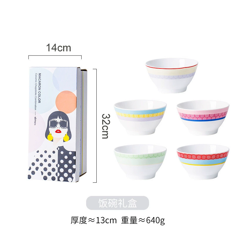 Ensemble de baguettes en céramique design coloré tableware view 8