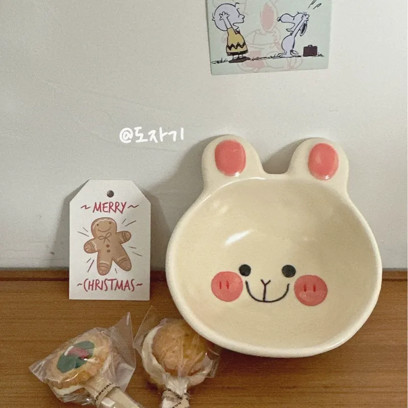 Tigela de molho porco cartoon tableware view 4