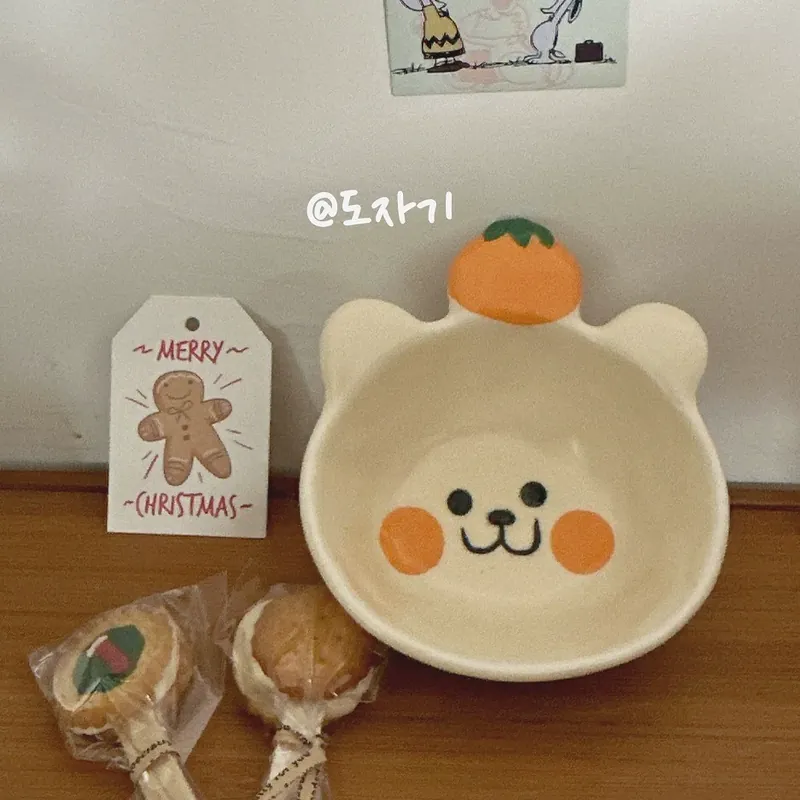 Tigela de molho porco cartoon tableware view 7