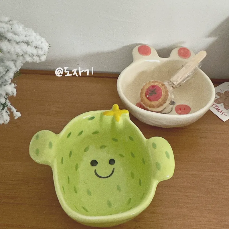 Tigela de molho porco cartoon tableware view 9