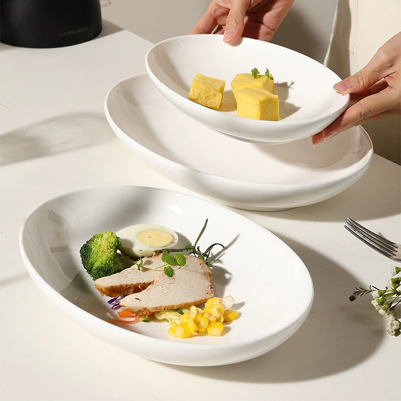White Oval Ceramic Plate