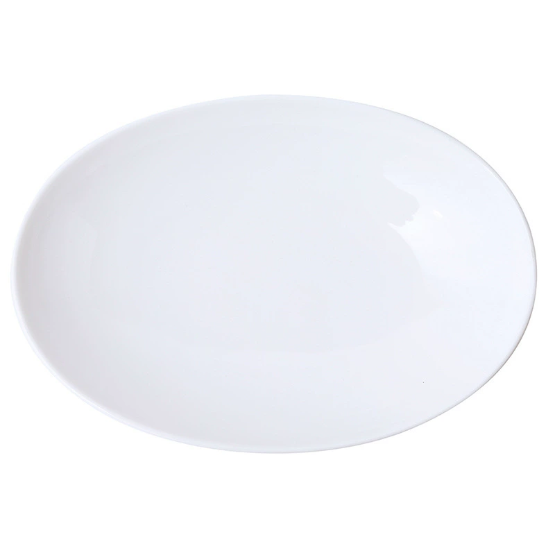 White Oval Ceramic Plate tableware view 5