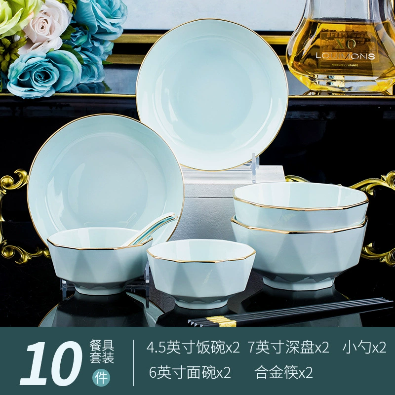 핸드페인팅 골드 세라믹 식기 세트 tableware view 6