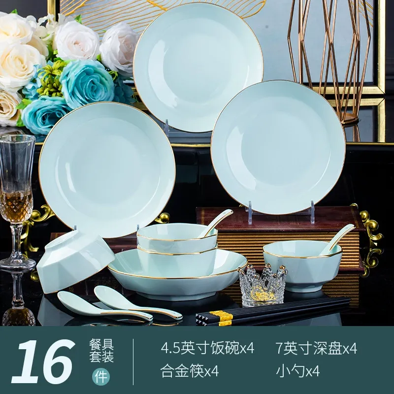 핸드페인팅 골드 세라믹 식기 세트 tableware view 7