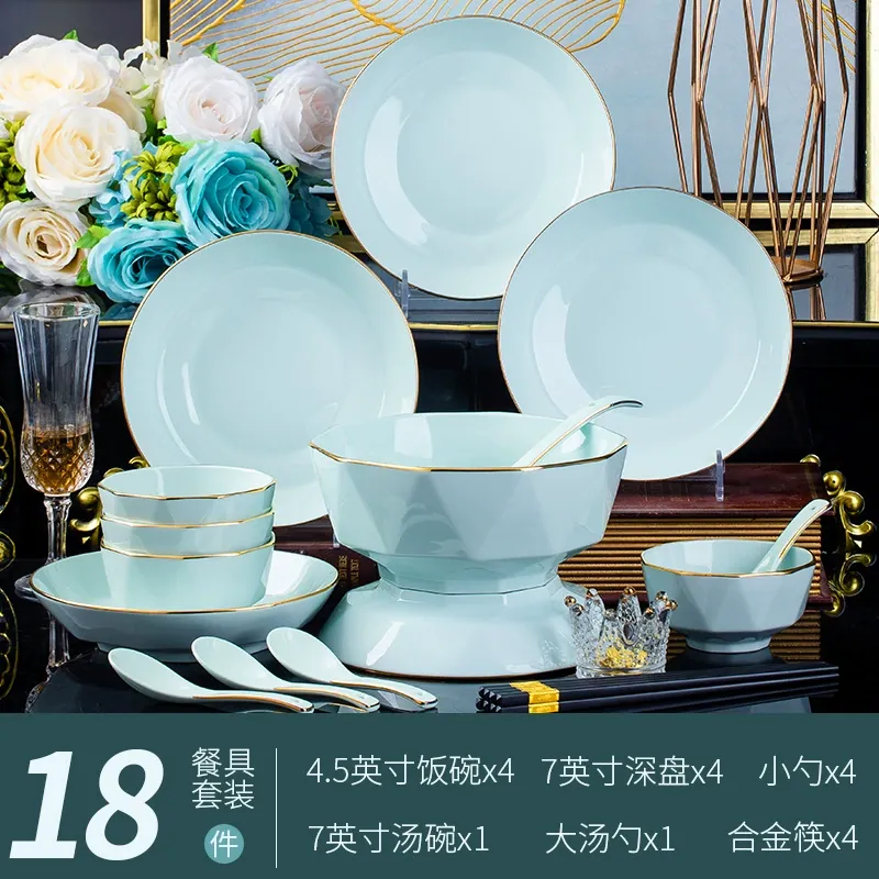 핸드페인팅 골드 세라믹 식기 세트 tableware view 8