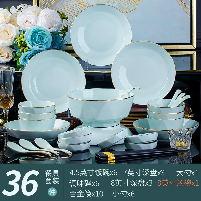 핸드페인팅 골드 세라믹 식기 세트 tableware view 9