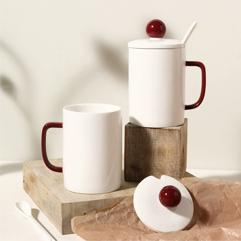 Ceramic Mug with Lid and Spoon tableware view 2