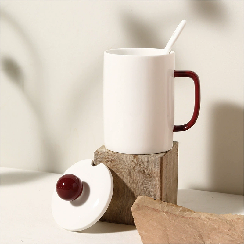 Ceramic Mug with Lid and Spoon tableware view 3
