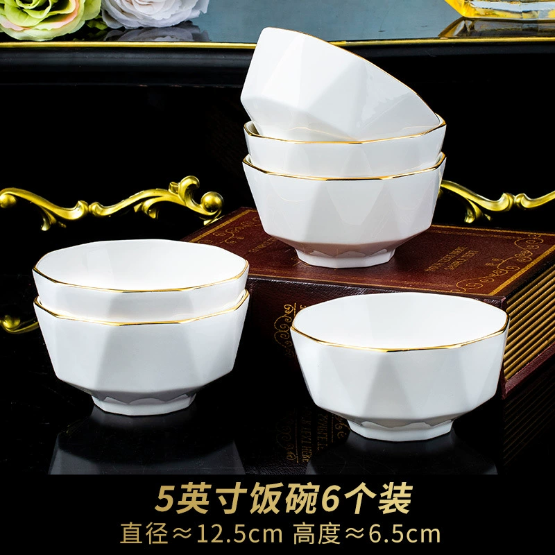 Conjunto de louça de cerâmica diamante pintada à mão tableware view 7