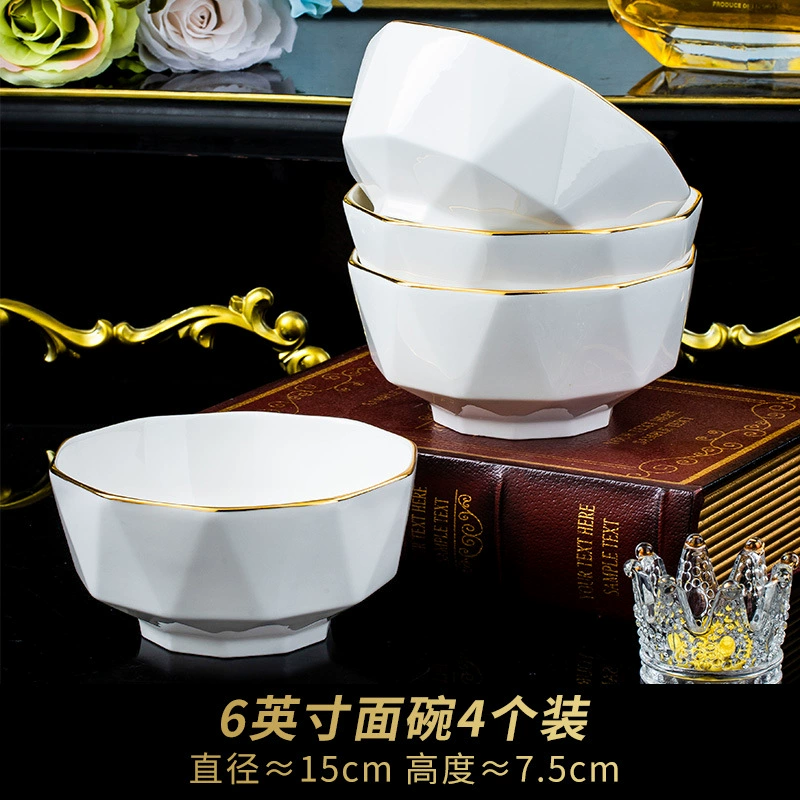 Conjunto de louça de cerâmica diamante pintada à mão tableware view 8