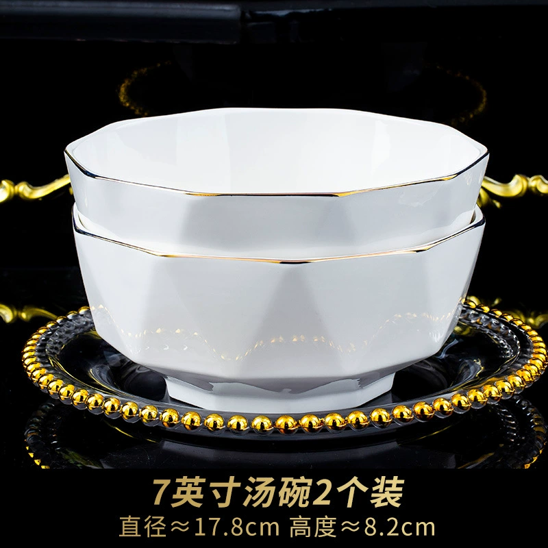 Conjunto de louça de cerâmica diamante pintada à mão tableware view 9