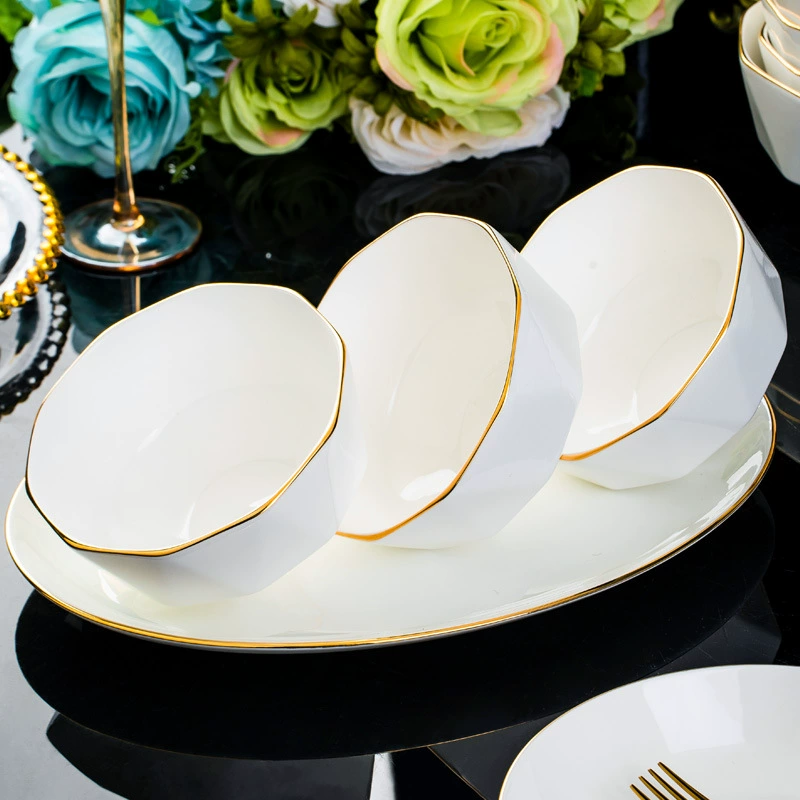 Set de vaisselle en porcelaine osseuse de Jingdezhen tableware view 2