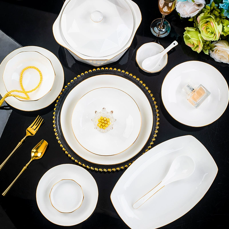 Set de vaisselle en porcelaine osseuse de Jingdezhen tableware view 3
