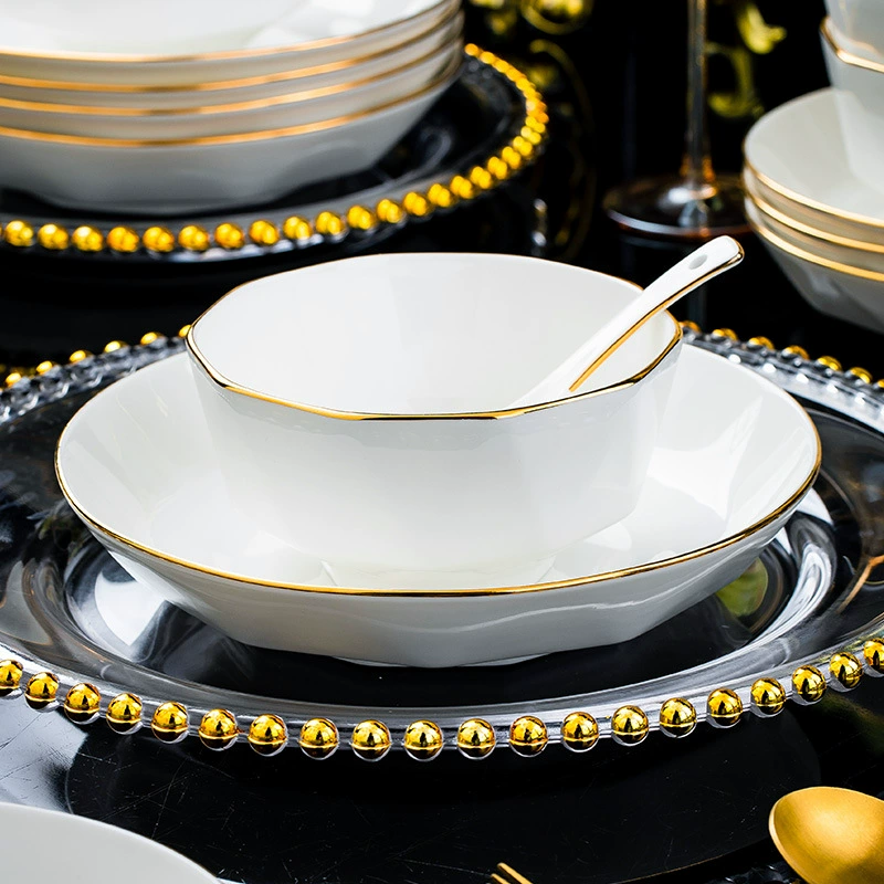 Set de vaisselle en porcelaine osseuse de Jingdezhen tableware view 4