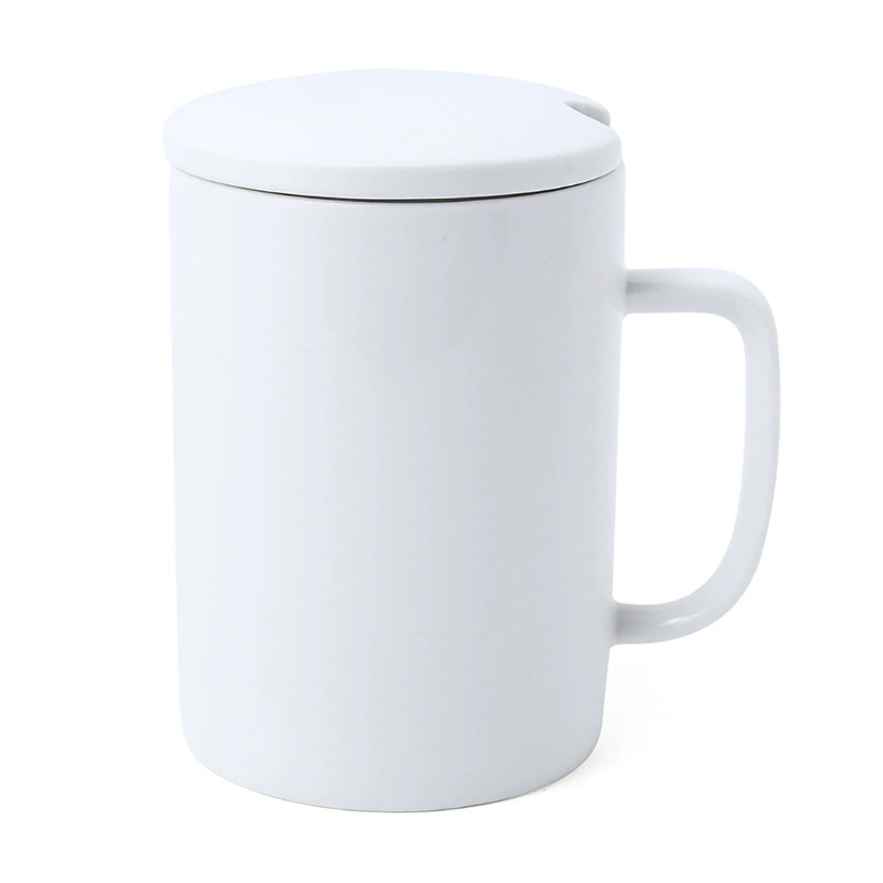 كوب سيراميك أبيض مع غطاء tableware view 5