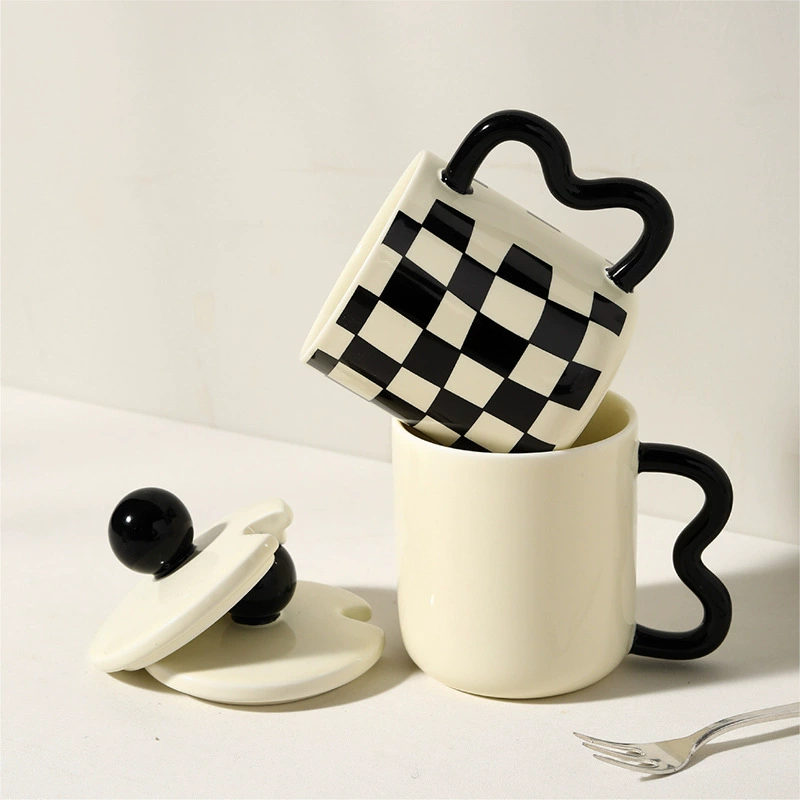 Checkered Ceramic Mug tableware view 2