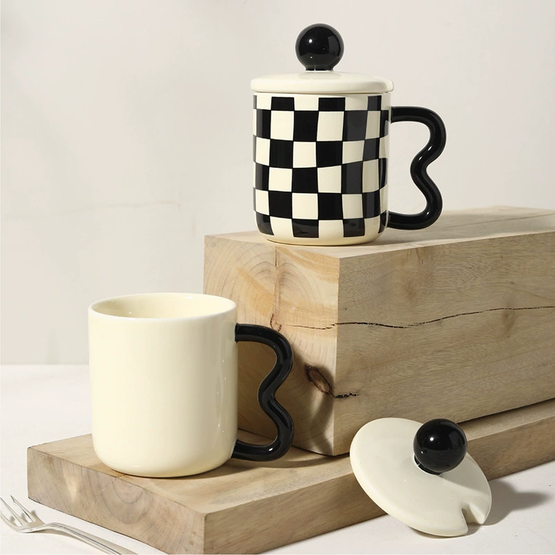 Checkered Ceramic Mug tableware view 3