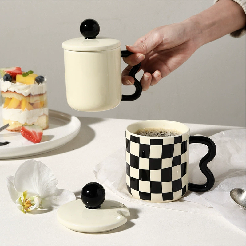 Checkered Ceramic Mug tableware view 4