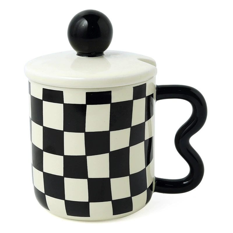 Checkered Ceramic Mug tableware view 5