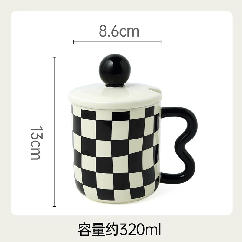 Checkered Ceramic Mug tableware view 6