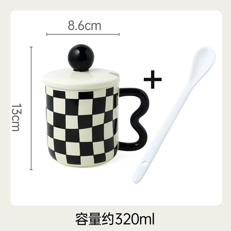 Checkered Ceramic Mug tableware view 8